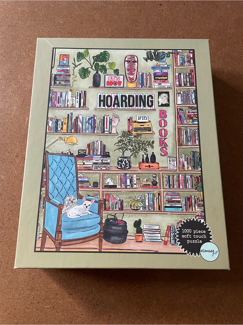 Hoarding Books 1000-Piece Puzzle - Illustrated Library Artwork